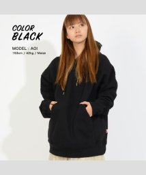 1111clothing(ワンフォークロージング)/ヘビーウェイト パーカー メンズ パーカー レディース usaコットン ビッグシルエット ビッグパーカー 無地 パーカー 裏起毛 プルパーカー 厚手 フード プ/ブラック