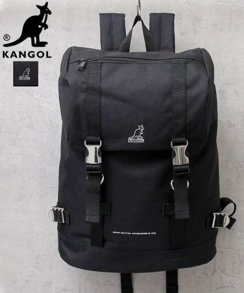 KANGOL(KANGOL)/KANGOL カンゴール フラップ バックパック 大容量 リュック A4収納 通勤 通学 大人 学生 アウトドア 旅行/ブラック