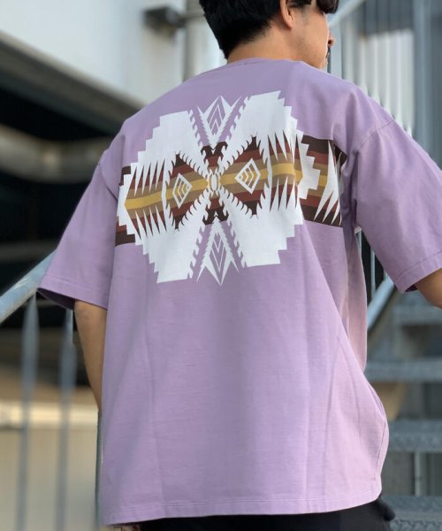 GLOSTER(GLOSTER)/【PENDLETON/ペンドルトン】Back Print Tee ビッグシルエット Tシャツ/ライトパープル