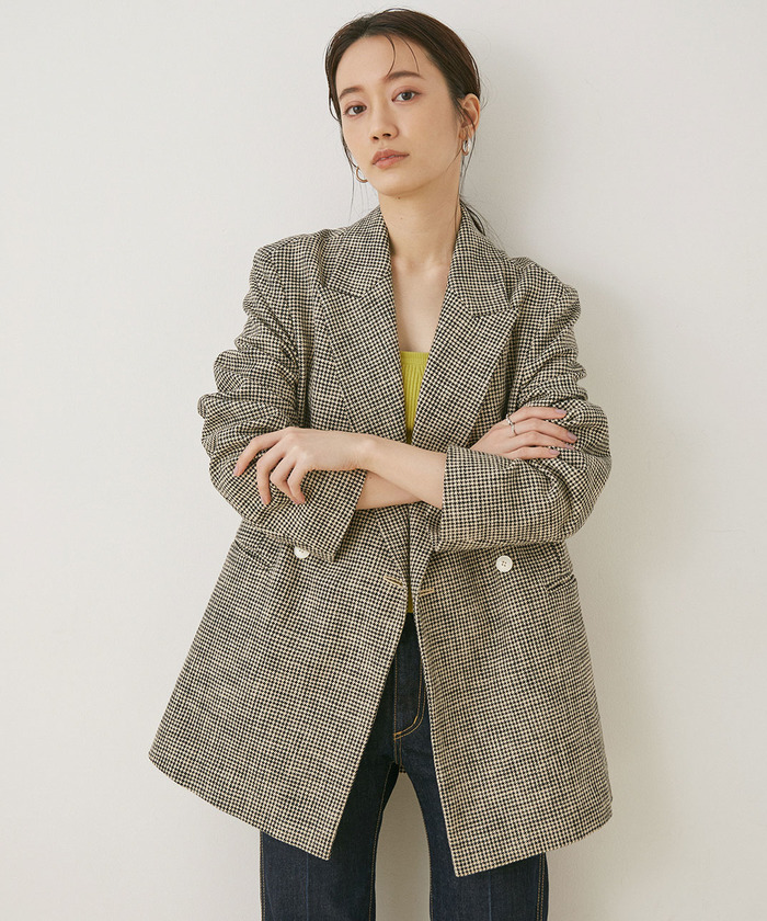 ハウンドトゥースダブルジャケット