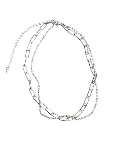 セール チェーンチョーカー ネックレス レディース 2連 ショート アクセサリー 鎖 おしゃれ ジュエリー ストリート 重ね付け ミニミニストア Miniministore Magaseek