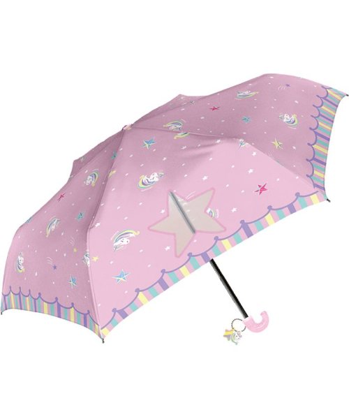 BACKYARD FAMILY(バックヤードファミリー)/Girls 女の子用 折りたたみ傘 50cm チャーム付き/ピンク