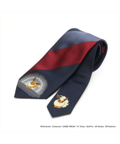 ポケモン イーブイ ネクタイ エンジ系 ストライプ柄 小剣切り替え Tokyo Shirts Tokyo Shirts Magaseek