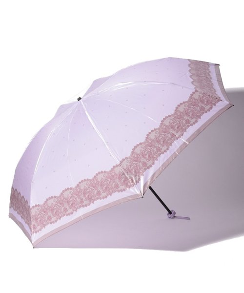 LANVIN Collection(umbrella)(ランバンコレクション（傘）)/LANVIN COLLECTION 折りたたみ傘 ”サテンレース”/ラベンダー