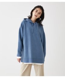 AZUL by moussy(アズールバイマウジー)/SIDE SLIT KNIT HOODIE/BLU