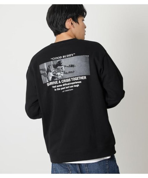 AZUL by moussy(アズールバイマウジー)/GOOD BUDDY PHOTO SWEAT/BLK