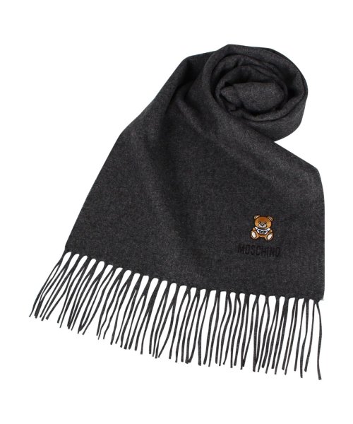 MOSCHINO(モスキーノ)/モスキーノ MOSCHINO マフラー レディース メンズ MUFFLER ブラック ホワイト グレー チャコールグレー ベージュ 50124 M5293/チャコールグレー