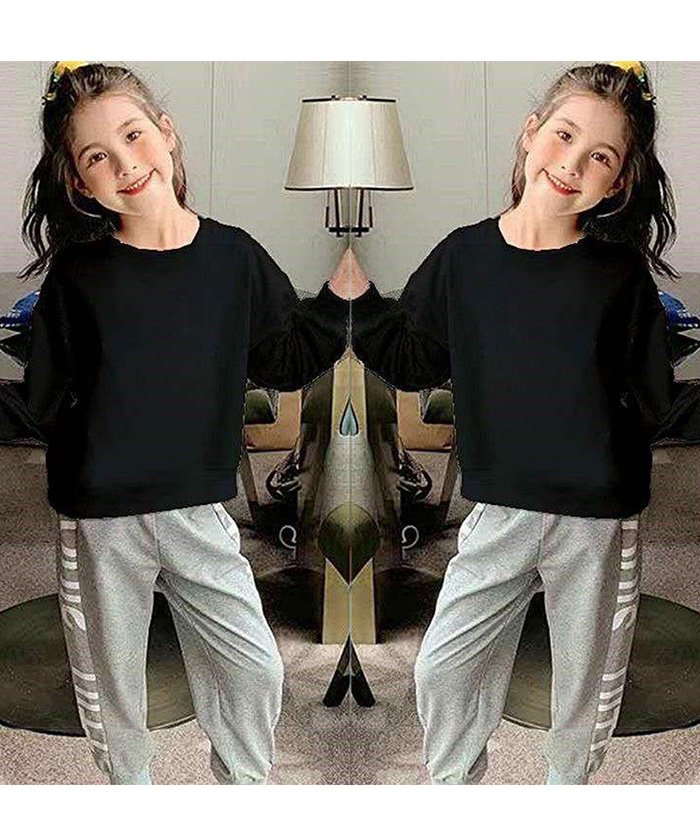 セール キッズ スウェット 女の子 おしゃれ シンプル 子供服 トップス 男の子 カジュアル こども服 綿 カットソー 無地 長袖 ミニミニストア Miniministore Magaseek