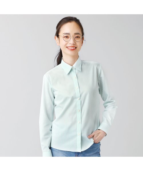 TOKYO SHIRTS(TOKYO SHIRTS)/形態安定 レギュラー衿 再生ポリエステル 長袖ビジネスワイシャツ/グリーン