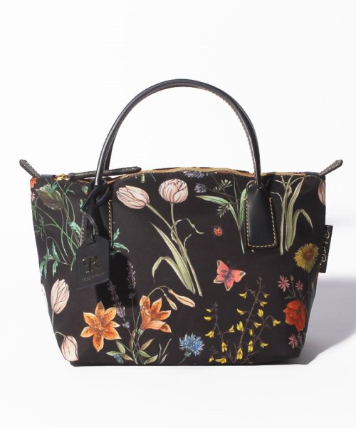 ROBERTA PIERI(ロベルタピエリ)/【RobertaPieri】[〇]Robertina Mini Duffle（ND） Flower Nature Collection ロベルタピエリ ハンドバ/BLACK