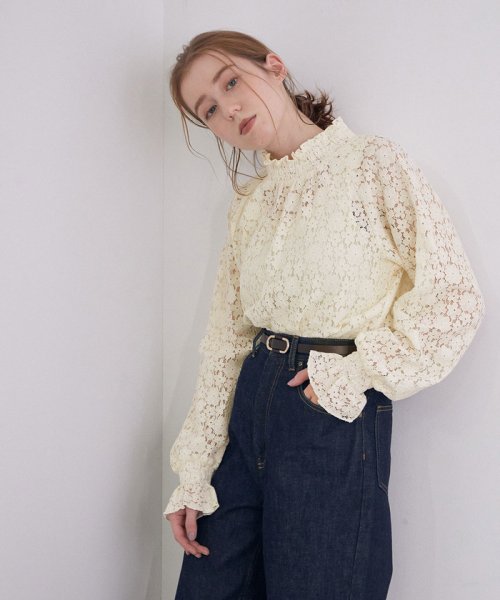 セール 50 Off インナー付き シャーリングレースブラウス タンクトップセット マドモアゼル ロペ Mademoiselle Rope Magaseek