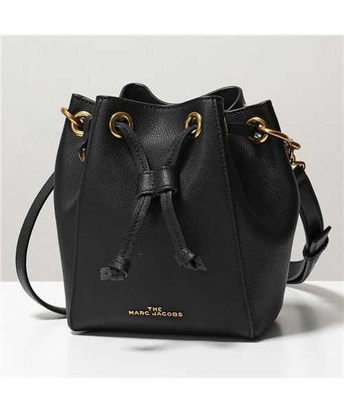  Marc Jacobs(マークジェイコブス)/【MARC JACOBS(マークジェイコブス)】M0016816 レザー 巾着バッグ バケットバッグ ショルダーバッグ ロゴ 001/BLACK レディース/ブラック