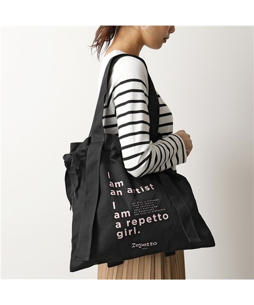 セール Repetto レペット B0333ta Rondo Tote Bag With Knots トートバッグ ショッピングバッグ メッセージロゴ コットン 4 レペット Repetto Magaseek