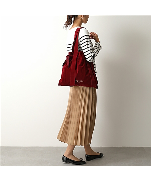 【repetto(レペット)】B0333V Rondo tote bag with knots ベルベット トートバッグ ハンドバッグ 巾着 ロゴ  レディース