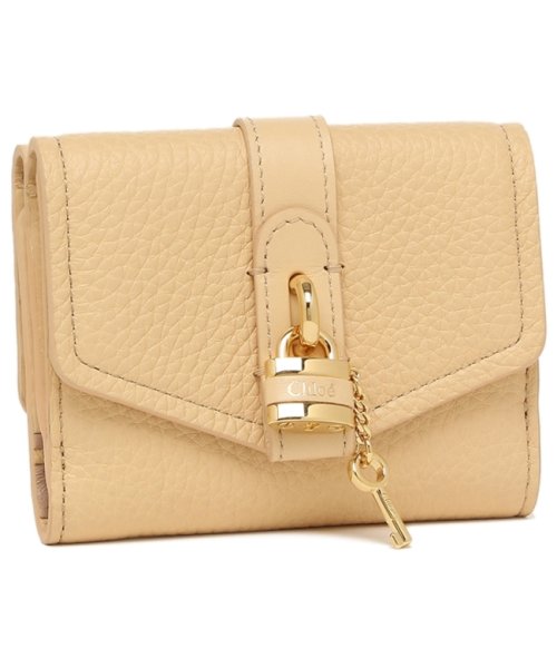 セール クロエ 折財布 レディース アビー アビィ パドロック 南京錠 鍵 ミニ財布 Chloe Chc19wp311b71 2 ベージュ クロエ Chloe Magaseek