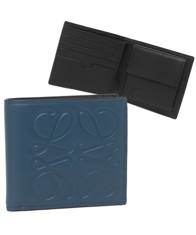セール ロエベ 折り財布 メンズ ビフォルド 二つ折り財布 Loewe a501 50 ブルー ロエベ Loewe Magaseek