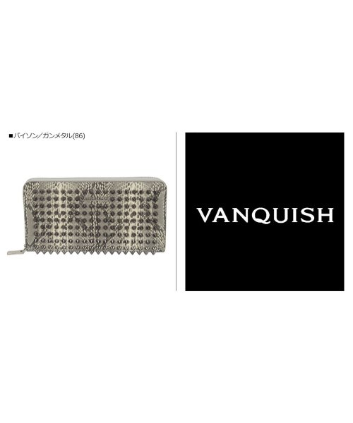 VANQUISH(ヴァンキッシュ)/ヴァンキッシュ VANQUISH 財布 長財布 メンズ レディース ラウンドファスナー ヘビ柄 LONG WALLET ブラック ネイビー レッド グリーン ゴ/その他