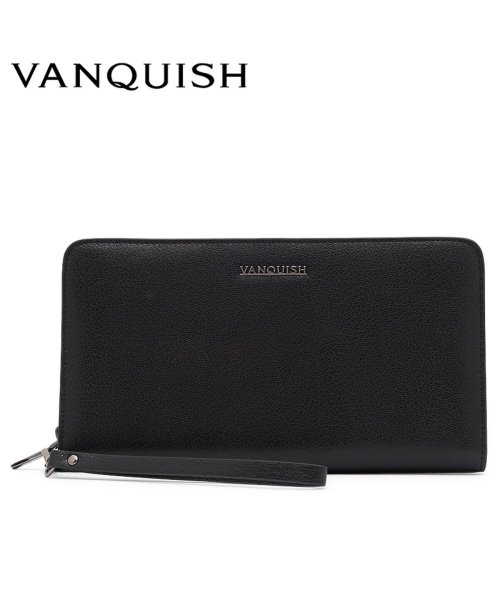 VANQUISH(ヴァンキッシュ)/ヴァンキッシュ VANQUISH パスポートケース パスケース カードケース メンズ ラウンドファスナー 本革 PASSPORT CASE ブラック 黒 VQM/ブラック