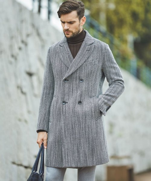 ウールツイードダブルチェスターコート メンズファッション 阪急百貨店公式通販 阪急 Men S Online Store