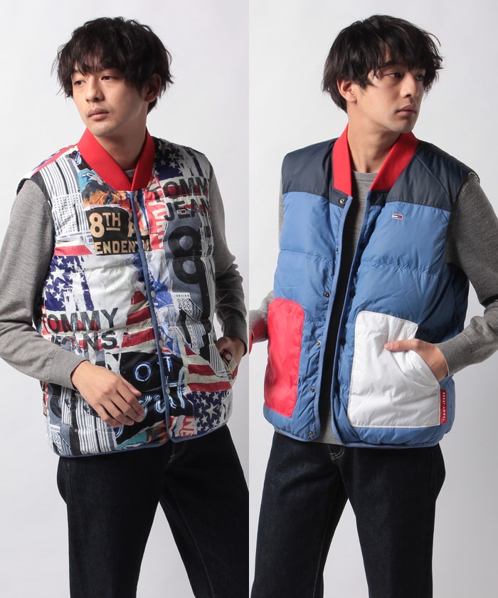 【新品安い】メタリックパッファベスト　TOMMY JEANS ダウンジャケット