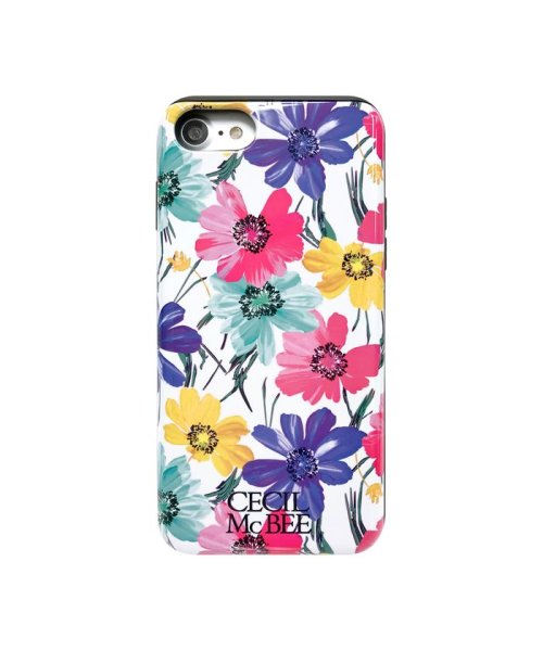 CECIL McBEE(セシルマクビー)/iphone se3 ケース セシルマクビー CECILMcBEE スイートピーWHITE スタンドミラー付きカード収納背面ケース iphone se2 ケース/ホワイト