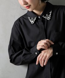 osharewalker(オシャレウォーカー)/『オリジナル衿ビジューシャツ』/ブラック