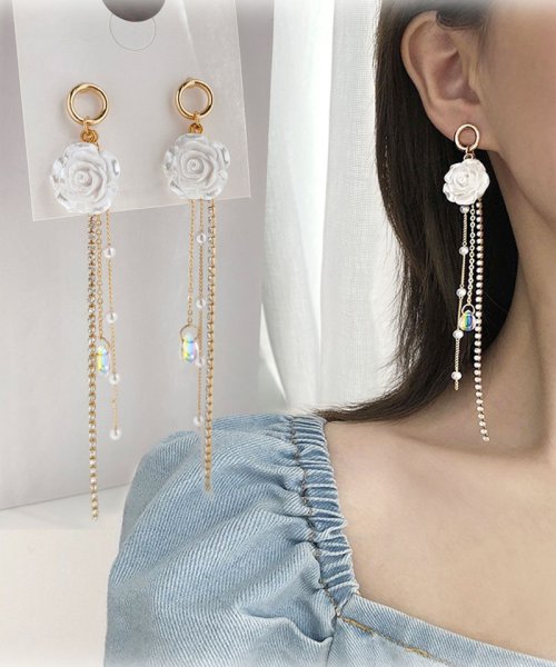 セール ピアス レディース パール 揺れる ロングピアス 大ぶり モチーフピアス 花 可愛い イヤリング 人気アクセサリー 二次会 結婚式 ショッピングゴー Shoppinggo Magaseek