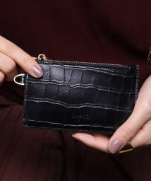 UNGRID bag(アングリッド　バッグ)/マッドクロコ カード財布キーリング付き/BLK