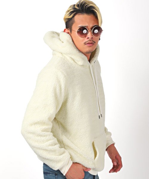 ボアプルパーカー ボア パーカー メンズ シープボア 無地 もこもこ あったか ラグスタイル Luxstyle Magaseek ボアプルパーカー ボア パーカー メンズ シープボア 無地 もこもこ あったか ラグスタイル Luxstyle Magaseek