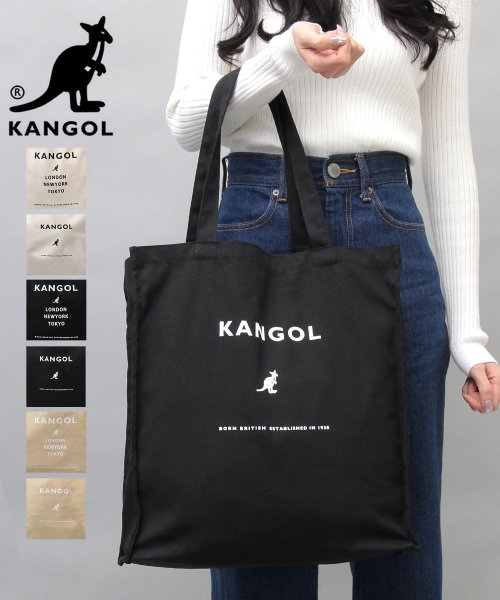 AMS SELECT(エーエムエスセレクト)/KANGOL / カンゴール / 大容量 キャンバス トートバッグ/ブラック系1