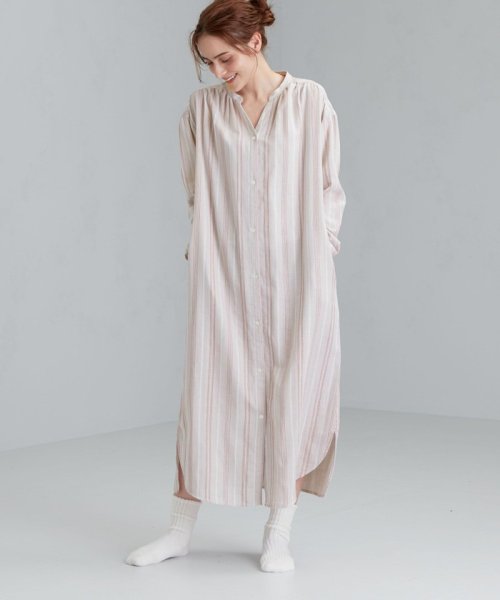 green label relaxing(グリーンレーベルリラクシング)/★★ [ Livelihood (ライブリフッド) ] ROOMWEAR ガーゼ クルタ ワンピース/BEIGE