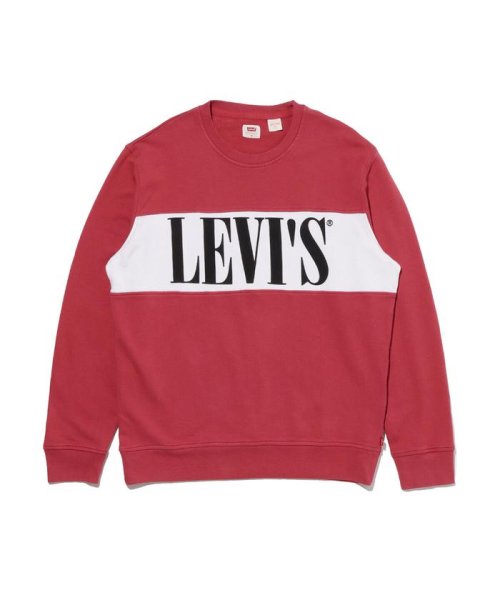 Levi's(リーバイス)/カラーブロックスウェットシャツ LOGO COLORBLCOK EARTH RED/REDS