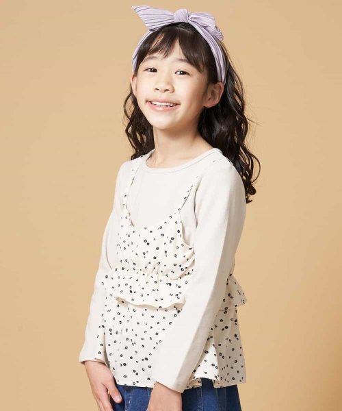 a.v.v(KID'S)(アー・ヴェ・ヴェキッズ)/[100－130]アソートキャミソールドッキングカットソー[WEB限定サイズ]/アイボリー