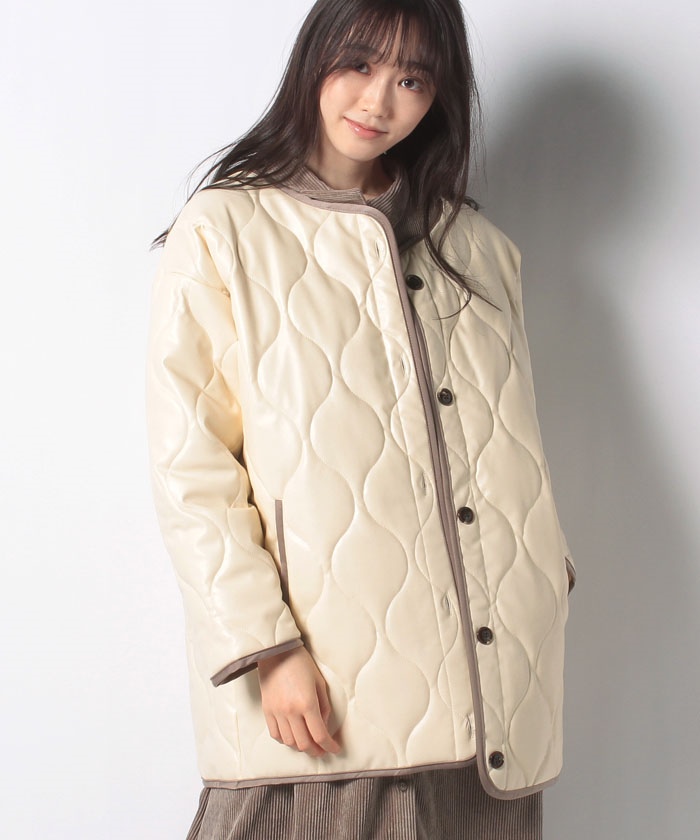 セール フェィクレザーキルティングコート 503742598 オリーブデオリーブ Olive Des Olive Magaseek