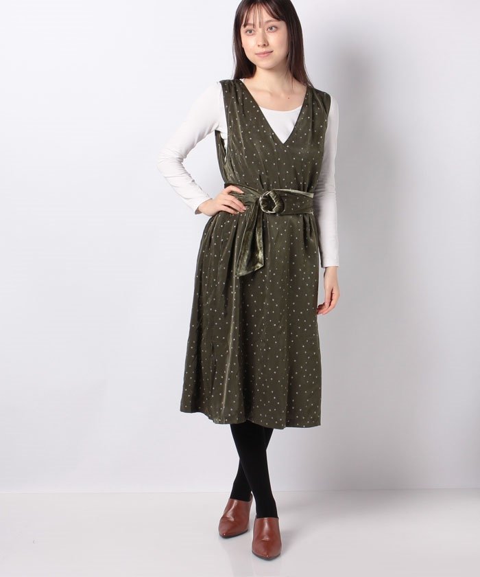 セール 79 Off グリッターステラ柄ベルト付きワンピース ブージュルード Bou Jeloud Magaseek