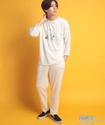 JEANS MATE(ジーンズメイト)/【PEANUTS】キャラクター ロングTシャツ＆パンツ　セットアップ　上下組/アイボリー