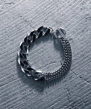 MAISON mou/【YArKA/ヤーカ】silver925 more big flat & middle chain bracelet [BB1]/喜平チェーンミックスブレスレッ/503755470
