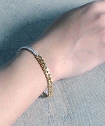 MAISON mou(メゾンムー)/【YArKA/ヤーカ】silver925 big flat & flat & figala  chain bracelet [FFF]/喜平&フィガロチェーンミ/シルバー系1