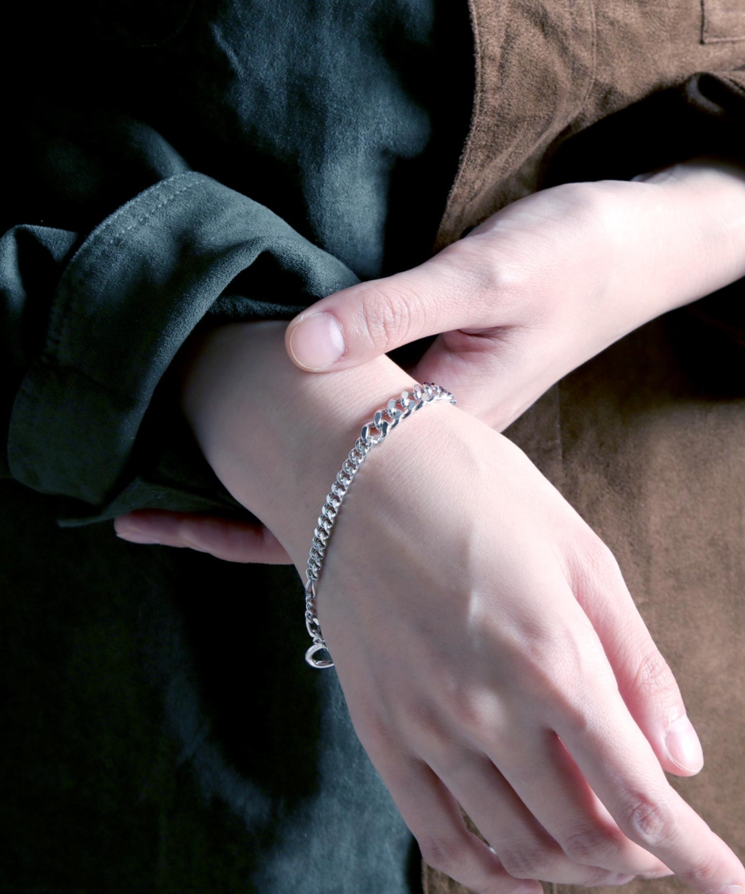 【YArKA/ヤーカ】silver925 big flat & flat & figala chain bracelet [FFF 