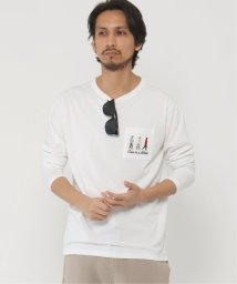 ikka(イッカ)/3ピープルポケット付き刺繍ロンT/ホワイト