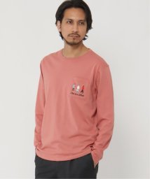 ikka(イッカ)/3ピープルポケット付き刺繍ロンT/ピンク