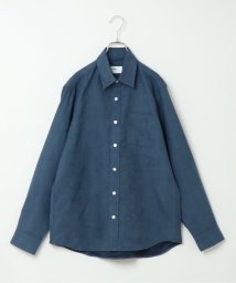 ikka(イッカ)/スウェードタッチカラーシャツ/ブルー