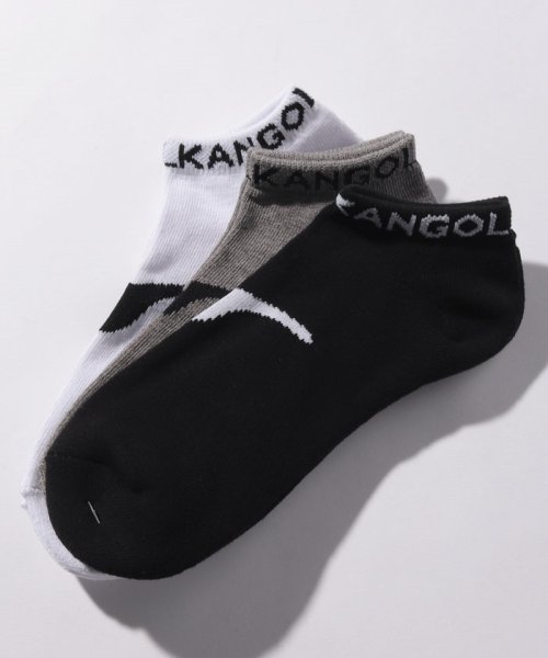 KANGOL(KANGOL)/KANGOL / カンゴール　ビッグロゴアンクル丈ソックス3足セット / 靴下 くるぶし 定番 シンプル/マルチ