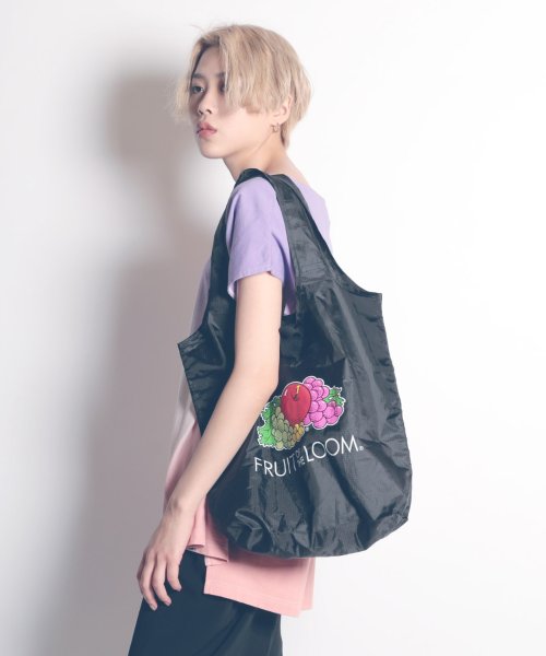 MAISON mou(メゾンムー)/【FRUIT OF THE LOOM/フルーツオブザルーム】PACKABLE ECO TOTE ST/ブラック