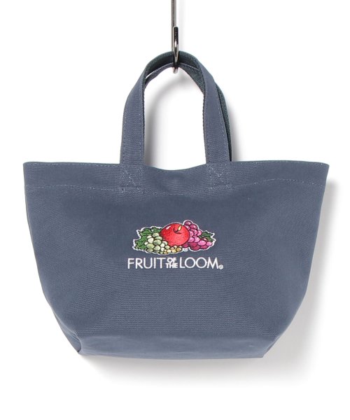 MAISON mou(メゾンムー)/【FRUIT OF THE LOOM/フルーツオブザルーム】EMB LUNCHCANVAS TOTE/刺繍ランチトート/ネイビー