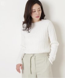 NATURAL BEAUTY BASIC(ナチュラルビューティーベーシック)/ストレッチケーブルニット/オフ1