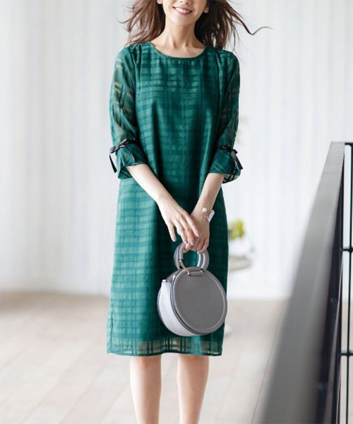 セール シャドーチェック袖リボンワンピース ラナン Ranan Magaseek