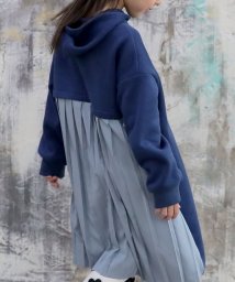 子供服Bee(子供服Bee)/裏起毛バックプリーツワンピース/ネイビー