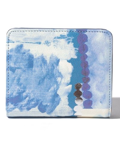 Chinese blue 二つ折りファスナー財布