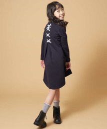 a.v.v(KID'S)(アー・ヴェ・ヴェキッズ)/[100－130]バックレースアップトレーナーワンピース[WEB限定サイズ]/ネイビー